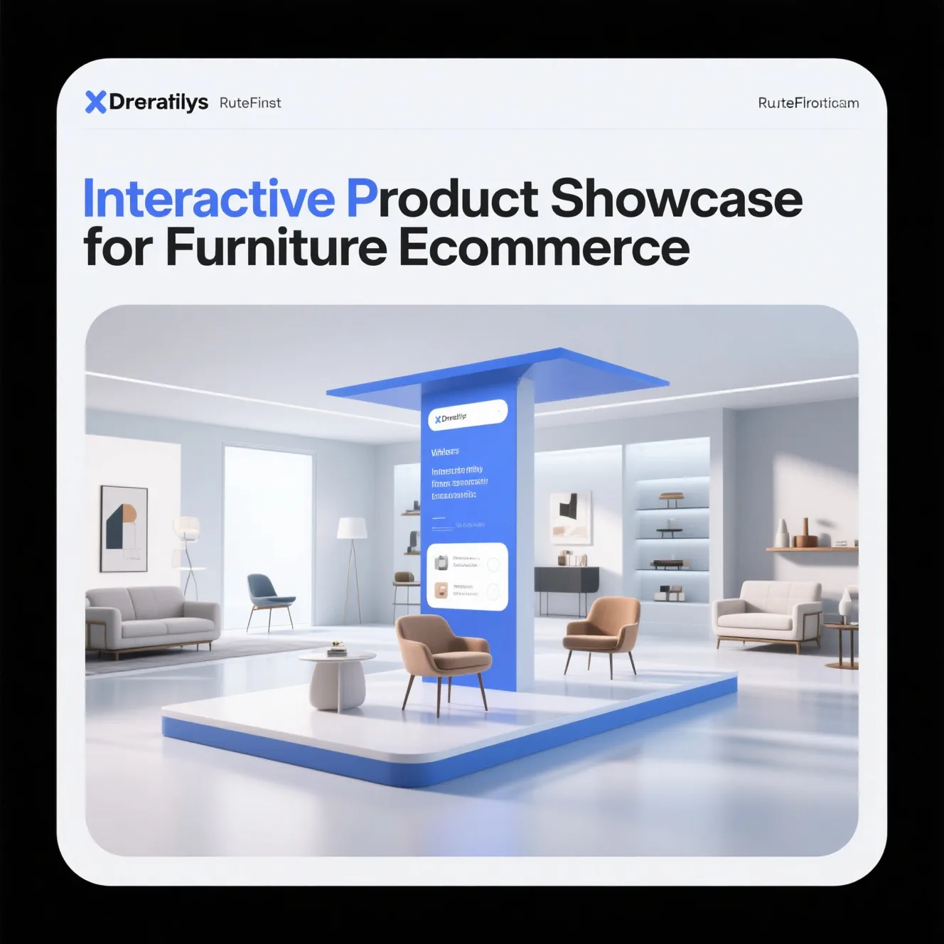Interactive furniture product showcase with guided product moments, material callouts, and room context for ecommerce conversion