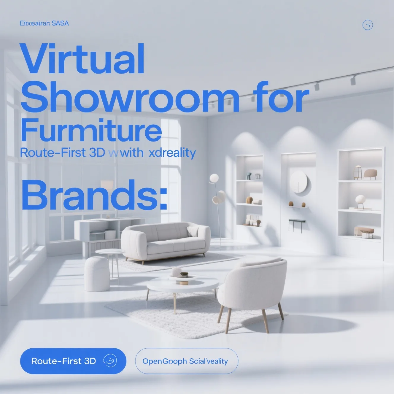 Virtual showroom for furniture brands with layered guidance, clickable product stories, and collection-based navigation